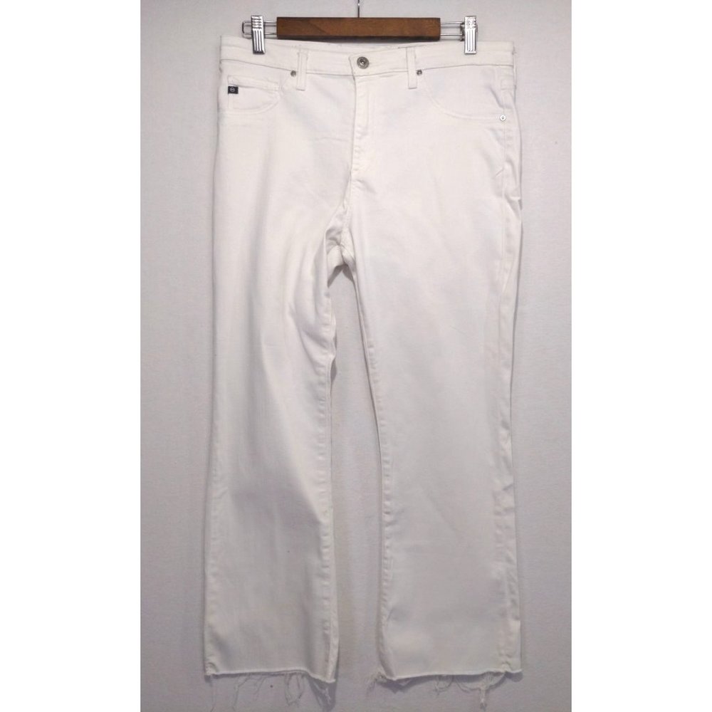 Adriano Goldschmied Women's The Jodi Crop High-Rise Slim Flare Crop White Sz 31R